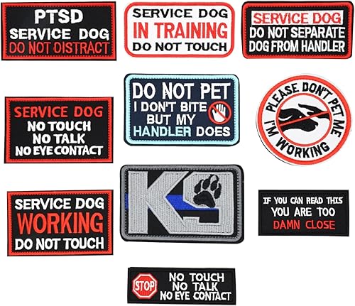 Snogisa Parches para perros de servicio, parche de entrenamiento extraíble para perro, arneses tácticos de gancho y bucle de bandera estadounidense,