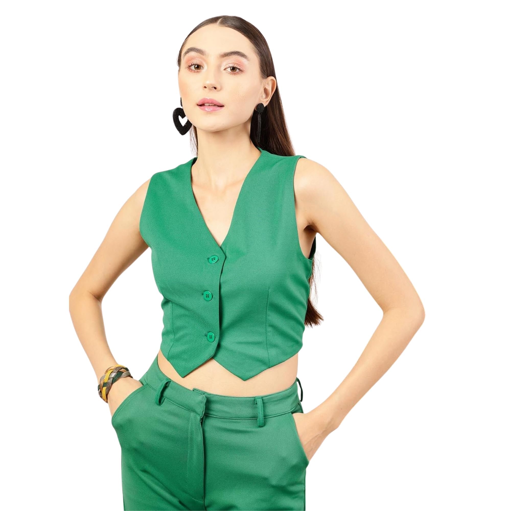 street9 Solid Single Breasted Casual Women Blazer (Green) | Size - S | BLZ00008303S-picture-42