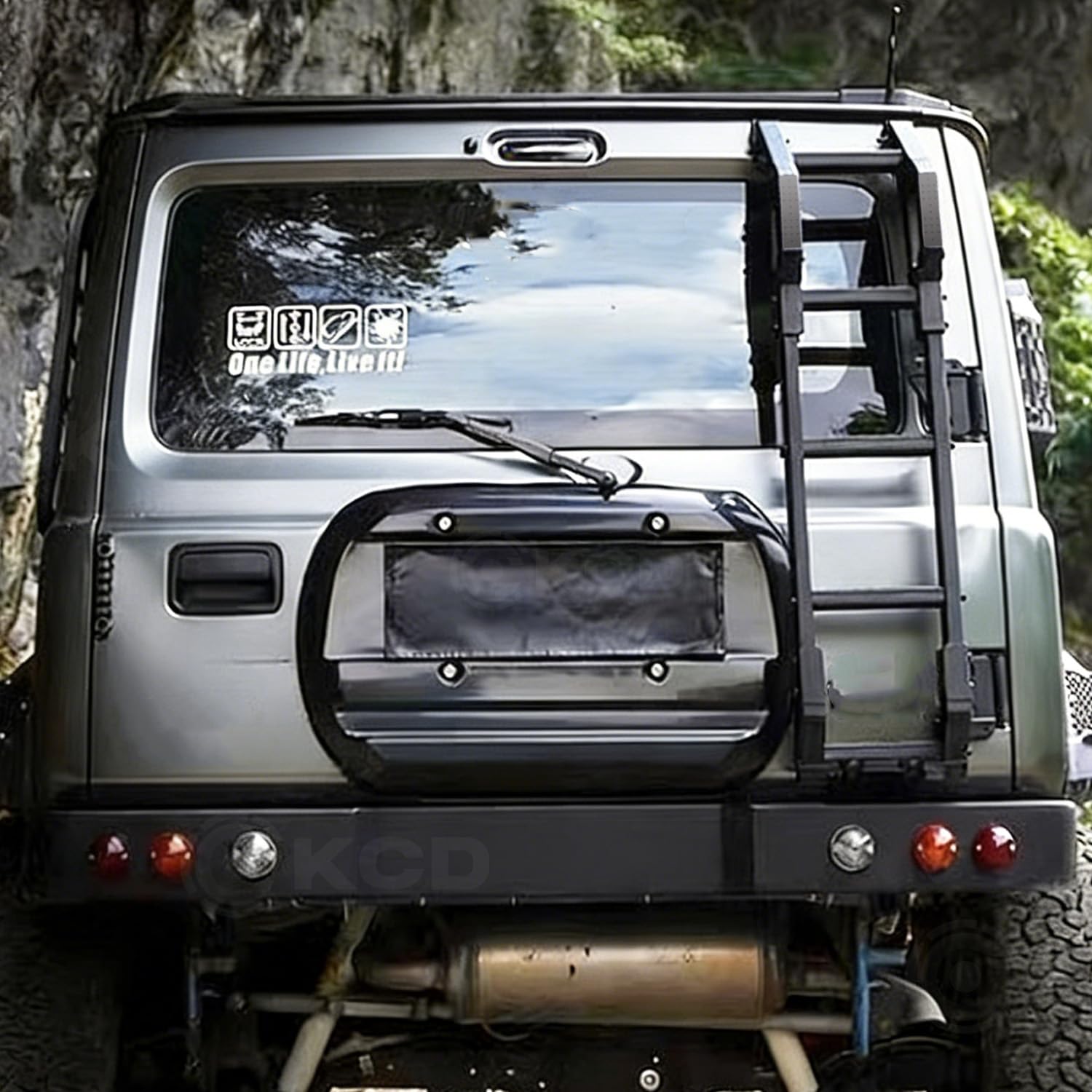 Heckklappenleiter kompatibel mit Suzuki Jimny Sierra JB64 JB74 2018–2024, Hecktür-Kletterverkleidungszubehör, Geländeleiter, Leichtes Aluminiumlegierungsmaterial