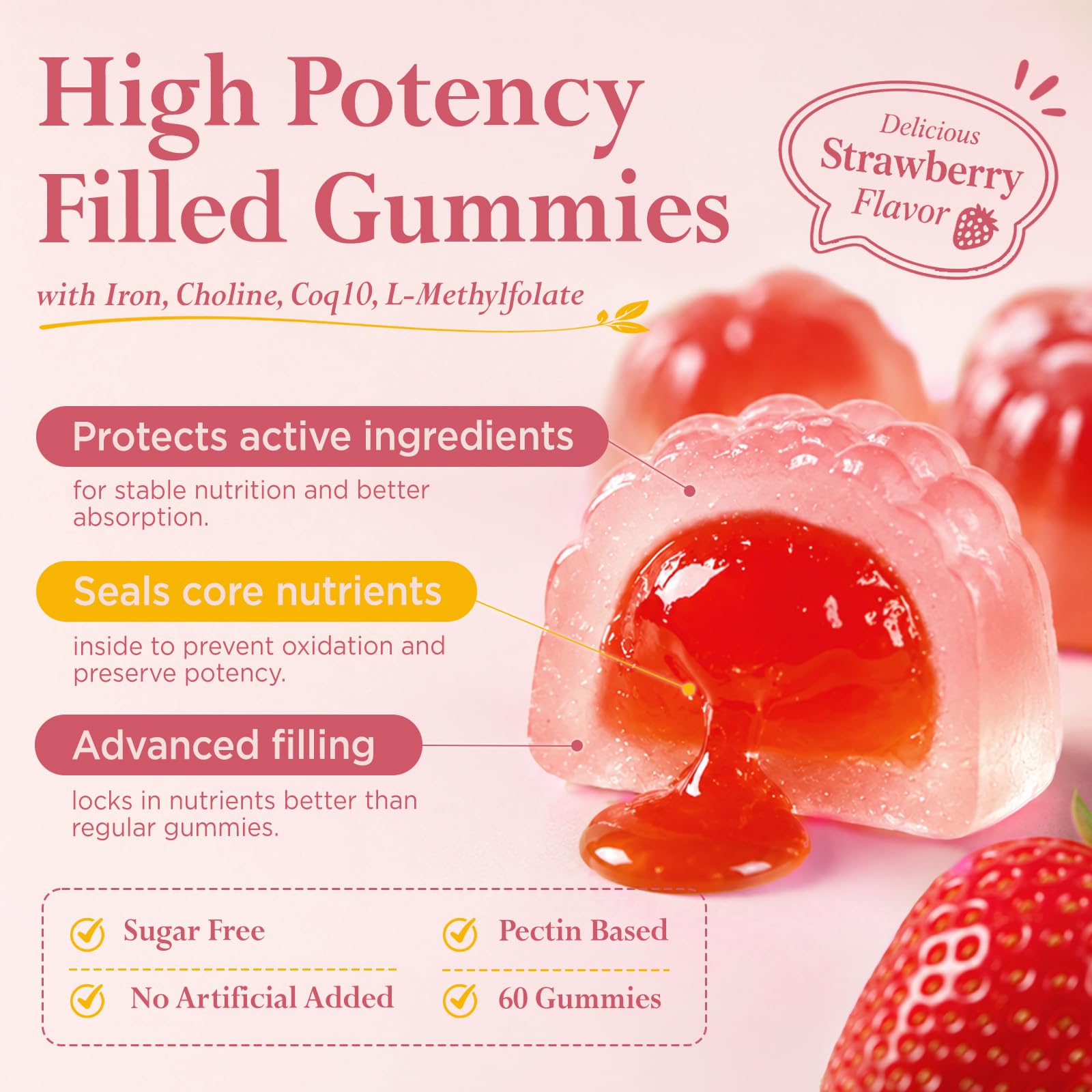 Prenatal Vitamins for Women, Choline Prenatal Gummies with Iron, Omega 3 — Amazon image 8