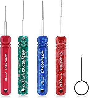 JRready ST5234 Pin Extractor Tool Set for AMP Super Seal1.5 /Metri Pack 150,280/TE 968880,968849/ JST Connector kit,Automotive Wire connectors Sealed Male/Female Terminal Removal Tool Kit 5PCS