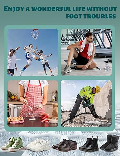 Miniatura 5 de Plantillas ortopédicas para fascitis plantar, pies planos, plantilla de soporte de arco para hombres y mujeres, de pie todo el día, cómodo inserto