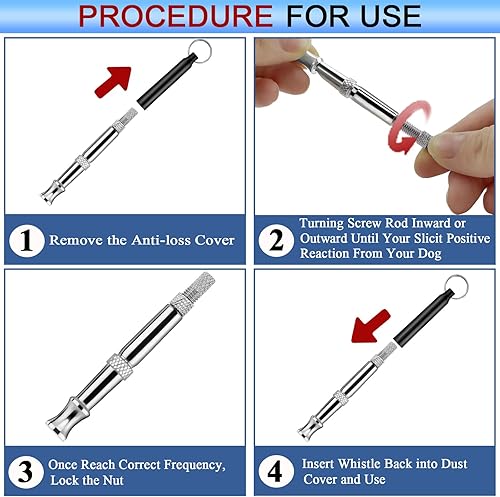 Miniatura 7 de Paquete de 2 silbatos para perros, paquete de 2 clics para perros, paquete de 2 cordones, kit de entrenamiento para perros, silbatos de