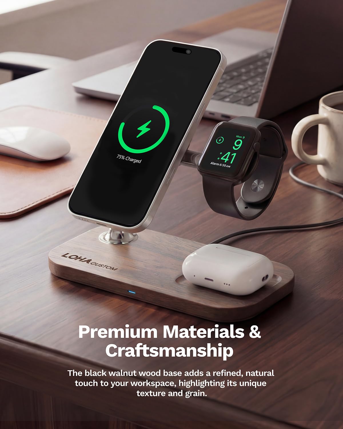 Caricabatterie wireless 3 in 1