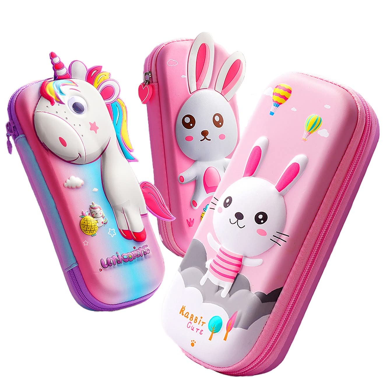 wolpin Ethylene Vinyl Acetate (Eva) 3D Pencil Case, Large Capacity Pencil Pouch Bag For Boys & Girls Students With Zip Closure Portable Stationery Bag Organizer, Cute Rabbit Pink (B0BH8W7NYR) Amazon Price History, Amazon Price Tracker