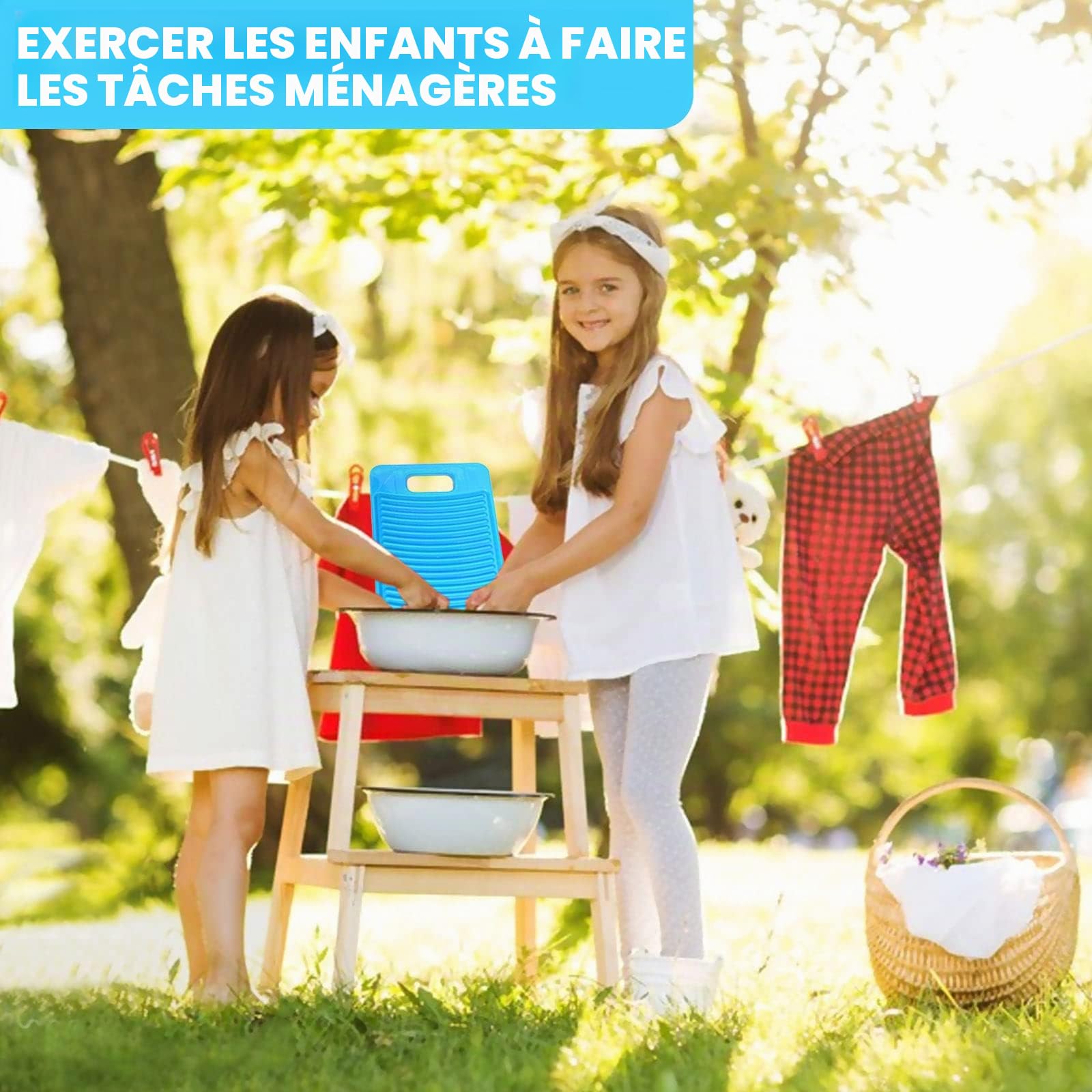 MZD Mini planche à laver en plastique pour chemises d'enfants Vert citron