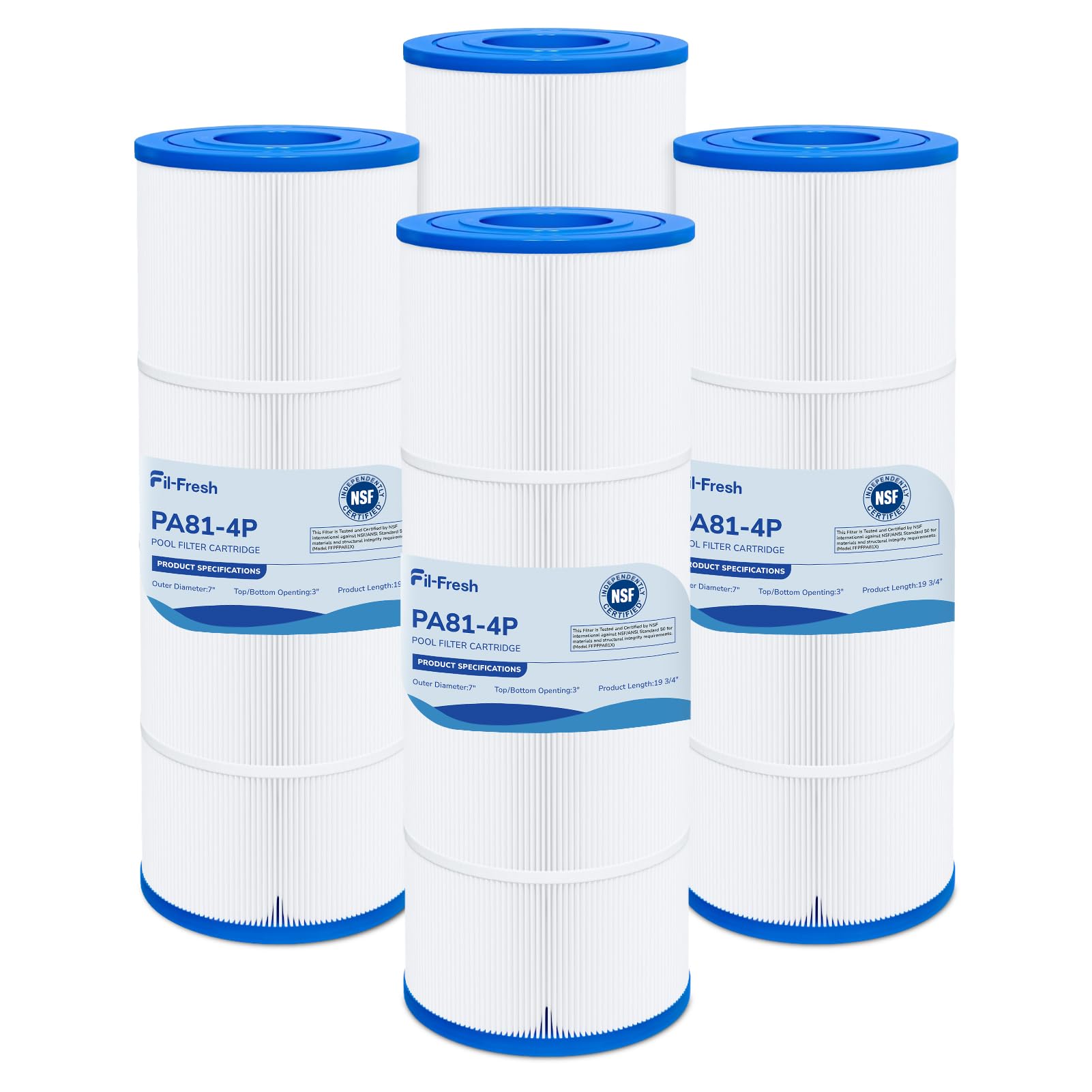 Fil-fresh C3030 Pool Filters Cartridge Compatible with Hayward SwimClear C3030, C3025, C3020, Replaces Hayward C580E, CX580XRE, Pleatco PA81-PAK4, 4×