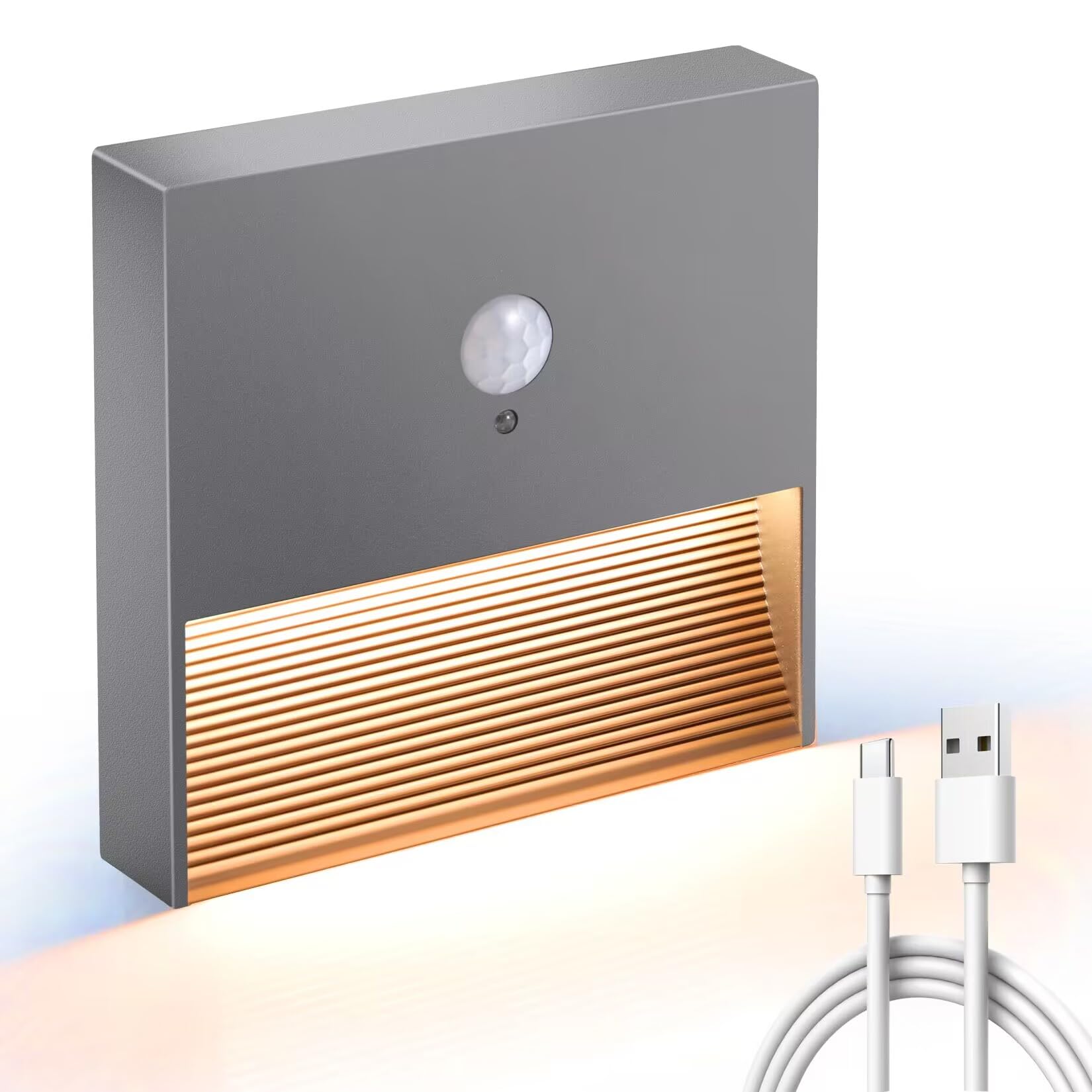 Luce Notturna Con Sensore Di Movimento, Ricaricabile Via USB, Magnetica, Luminosità Regolabile, 3000K Calda, Per Interni (1 Pezzo)