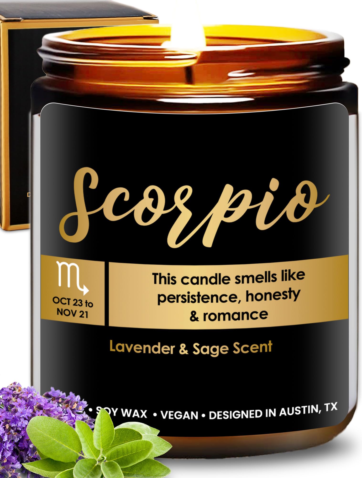 Scorpio Candle, Thoughtful Zodiac Gifts for Men and Women, Unique Astrology Candle, Scorpio Sign Gifts for Astrology Lovers, Perfect Presents for Birthday, Christmas, Special Occasions, Gift Ready