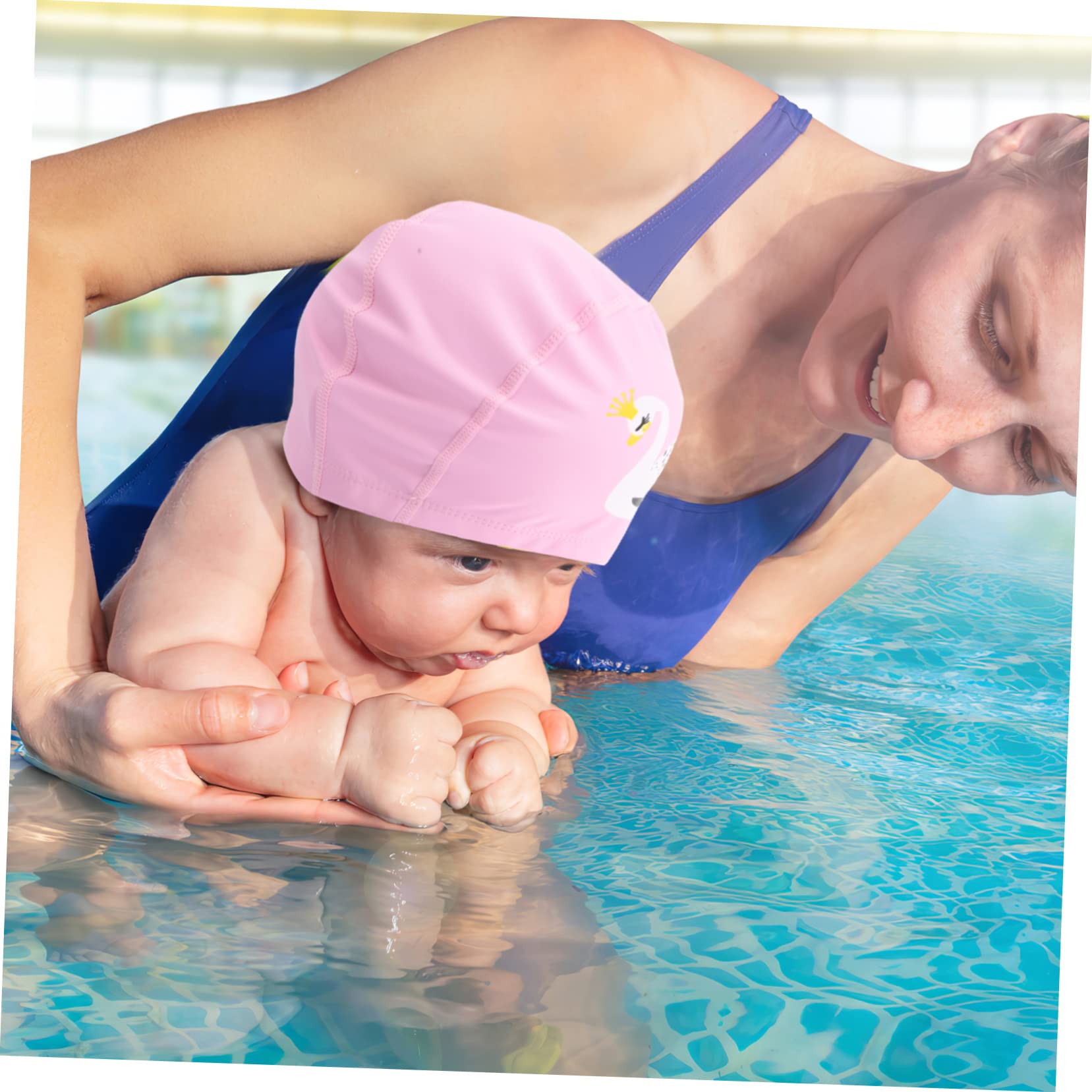 Yardwe 5pièces Bonnet De Natation Garçon Fille PVC Chapeau Élastique Anti-Glisse des Cheveux pour Garçons Et Filles pour Piscine Et Plage Cartoon Confortable Cygne
