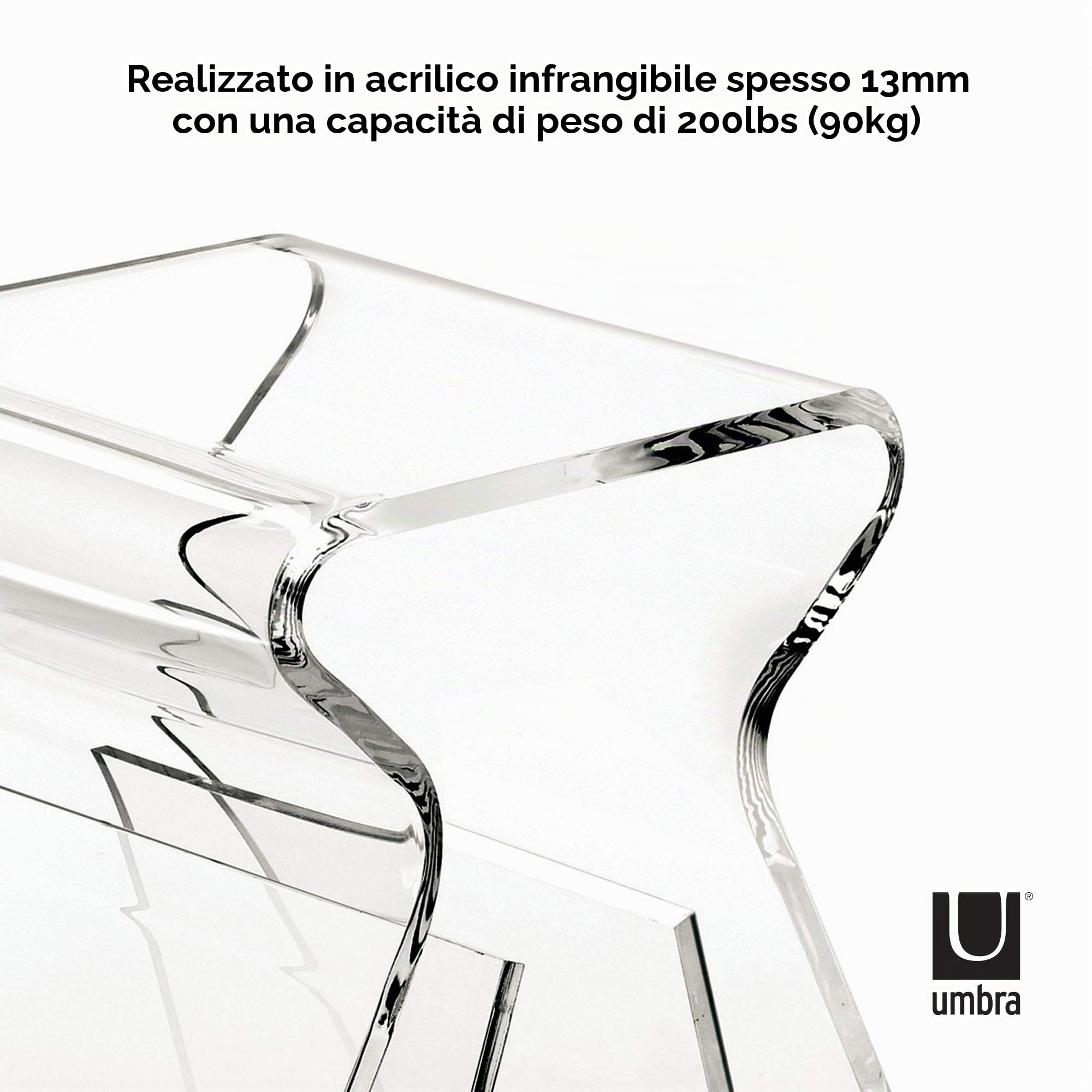 Umbra Magino Sgabello e Portariviste, Acrilico, Trasparente