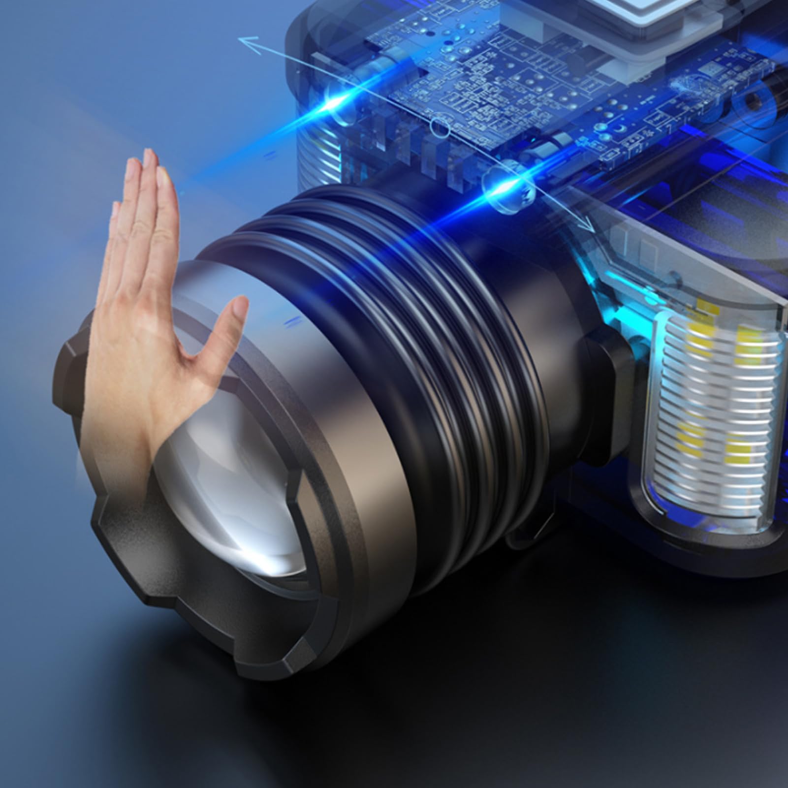Lampe de poche à lampe phare LED LED USB Super brillant pour la pêche de nuit en camping