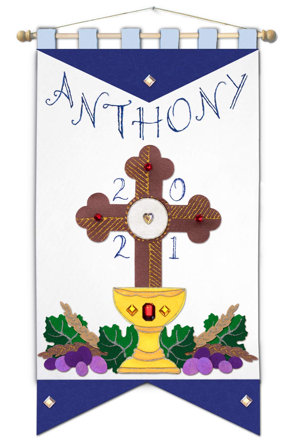 Illuminated Ink First Communion Banner Kit - Cross - 12 x 18 (Blue - No Letters)