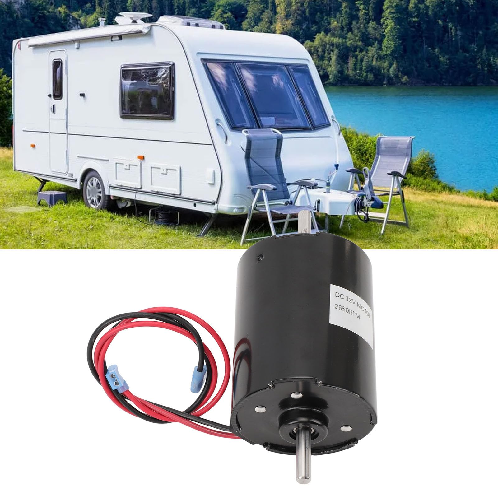 Motor de Horno RV, 12V, 2650rpm, Duradero, Eficiente, Reemplazo Confiable, Modelos Compatibles con Llama Hidráulica, Material Metálico