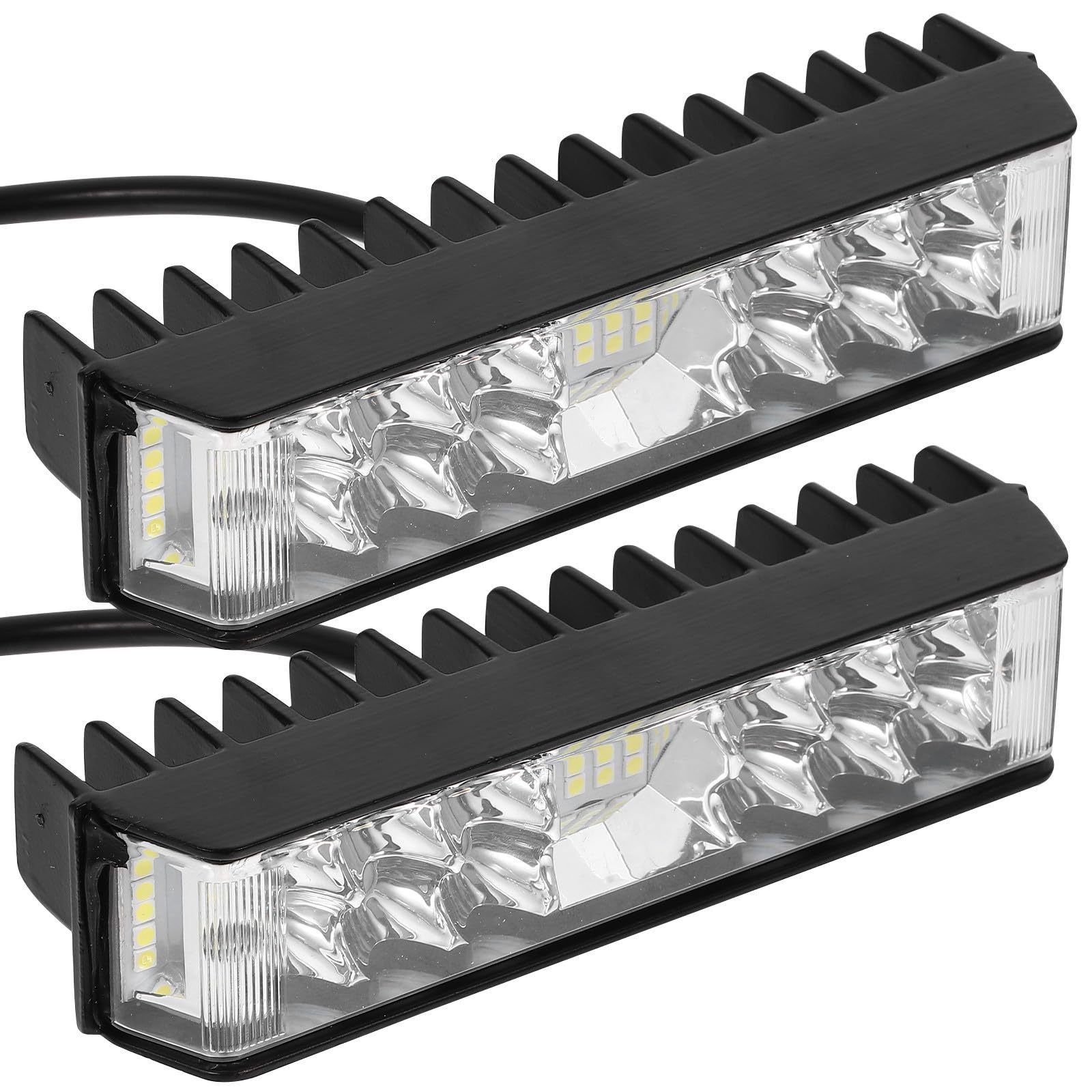 Operitacx Juego de Luces Delanteras para Motocicleta y Bicicleta Eléctrica, Faros Auxiliares con Doble Función de Luz, Aleación de Aluminio Resistente para Paseos Nocturnos