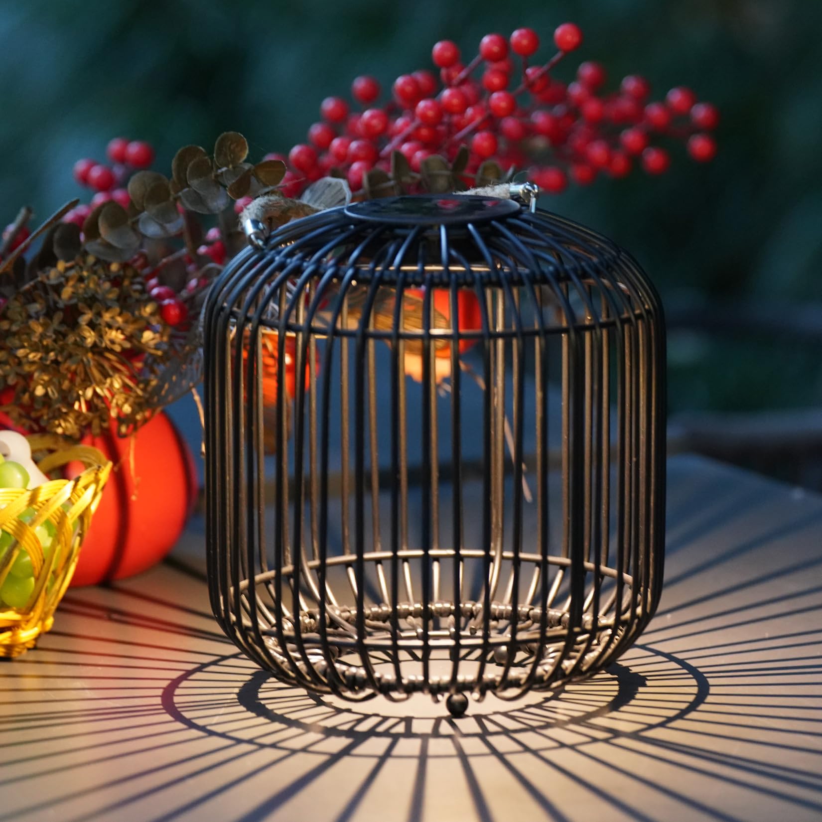 Solar Yard 1-Pack Outdoor Solar Lamp, Water-resistant Lights for Outside Hanging Lantern Table Lamp Lights Decoration for Garden, Yard, Patio, Porch, Trees, Pathway, Black