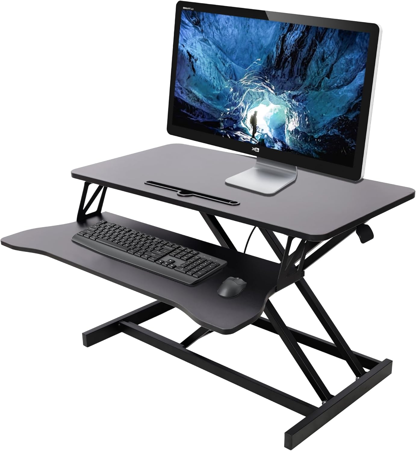 Adjustable Height Standing Laptop Desk,Adjustable Sit to Stand Up Workstation with Keyboard Tray,Black