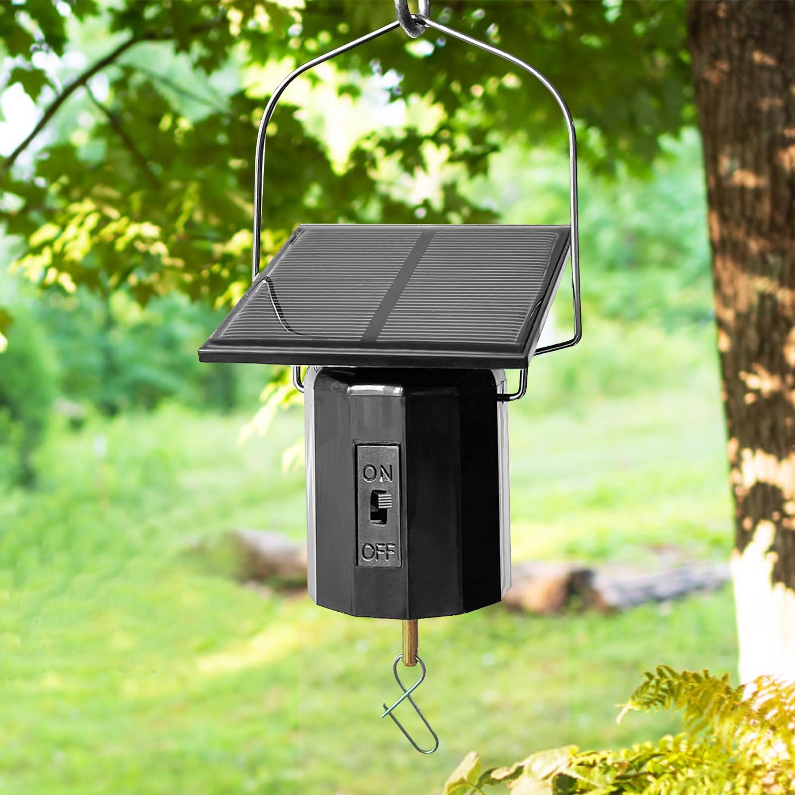Solar Powered Wind Spinner Motor, Revolving Hanging Display Wind Spinners, Windchimes, Suncatchers, Christmas Ornament, Rotating for Patio Lawn Garden Decorations Outdoor Decor