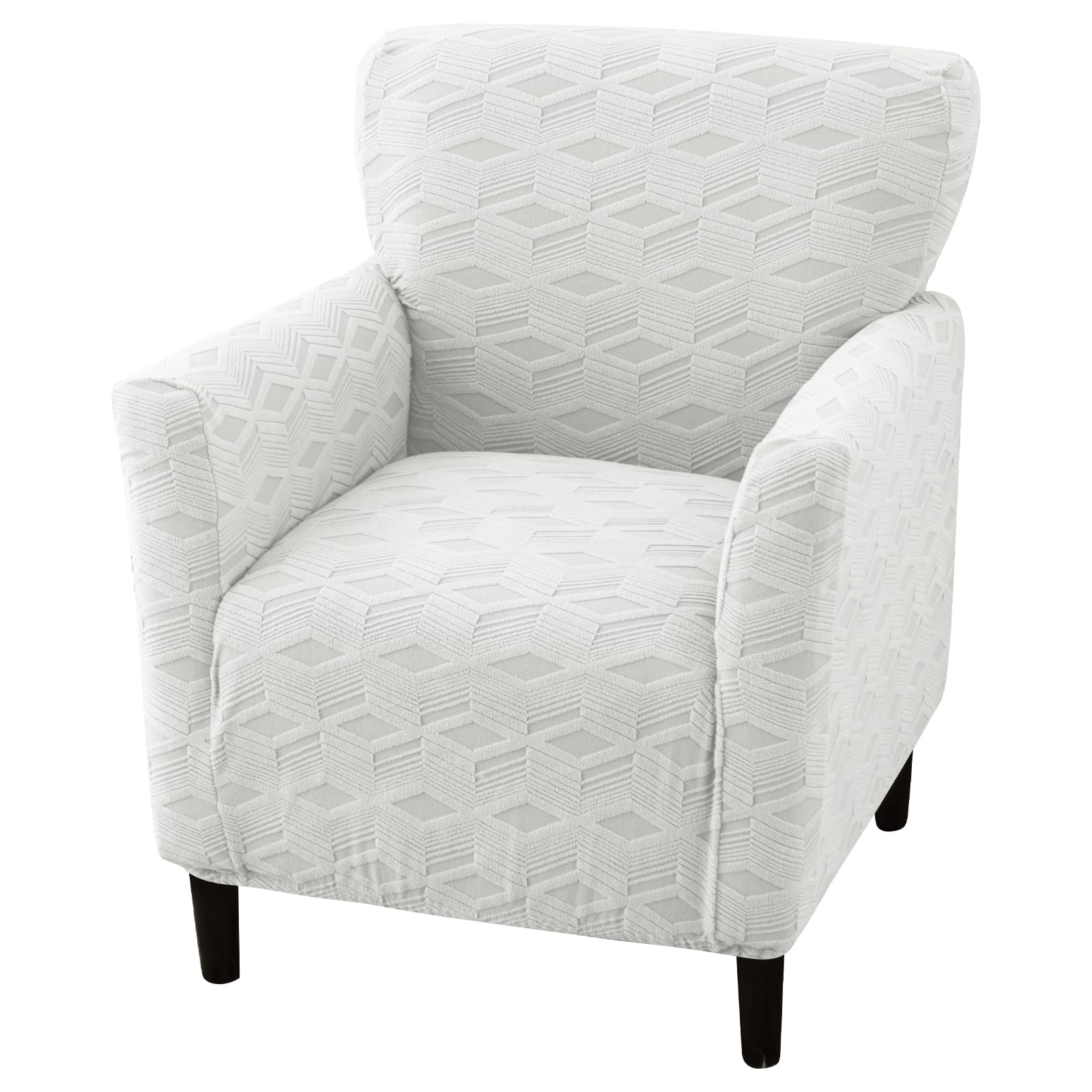 SHANNA Stretch Banquet Chair Covers: 1Piece Mid Century Luxury Knitted Armchair Slipcovers Waterproof Armchair Couch Covers with Foam Rods Arm Chair Cover,for Living Room (Off-white-Jacquard) โ image 1