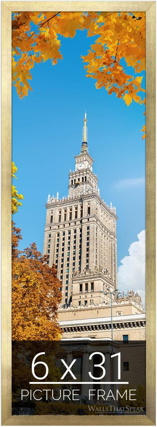 wallsthatspeak 6x31 Gold Picture Frame for Puzzles Posters Photos or Artwork