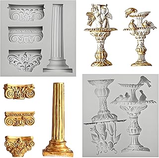 Roman Column Silicone Mold, Decorative Mold for Columns and Angels,Marble Pillar Mould for Chocolate Candy Gum Clay