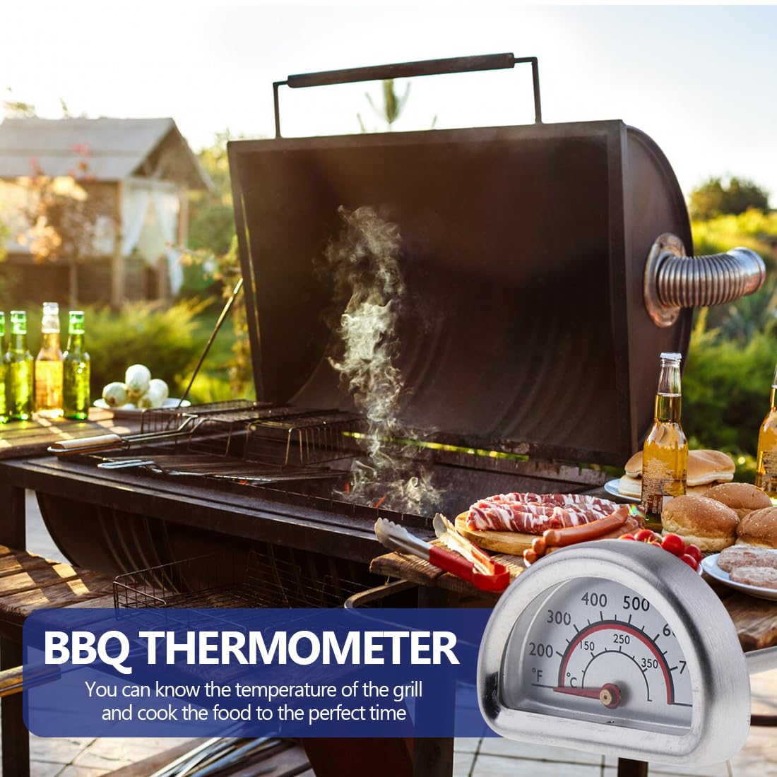 NHQZ 1 Pièces Thermometre Four Compatible avec Omnia Thermometre Cuisine en Acier Inoxydable avec Sonde Thermomètres pour Barbecue Fumoir Gril Casseroles Faitouts Mesure de 0 °C à 400 °C