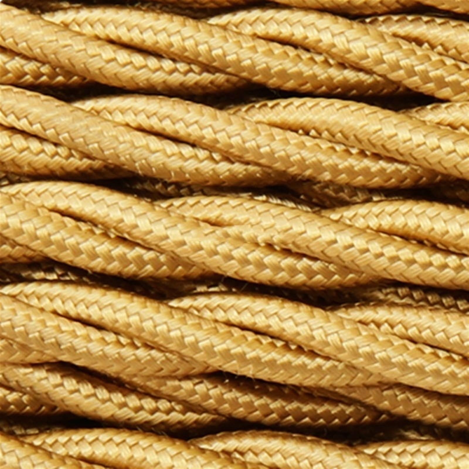 przewody, 5 metrów 2 x 0,75 mm bawełniany oplot przemysłowy kabel do lamp pokryty tkaniną elektryczną(Golden)
