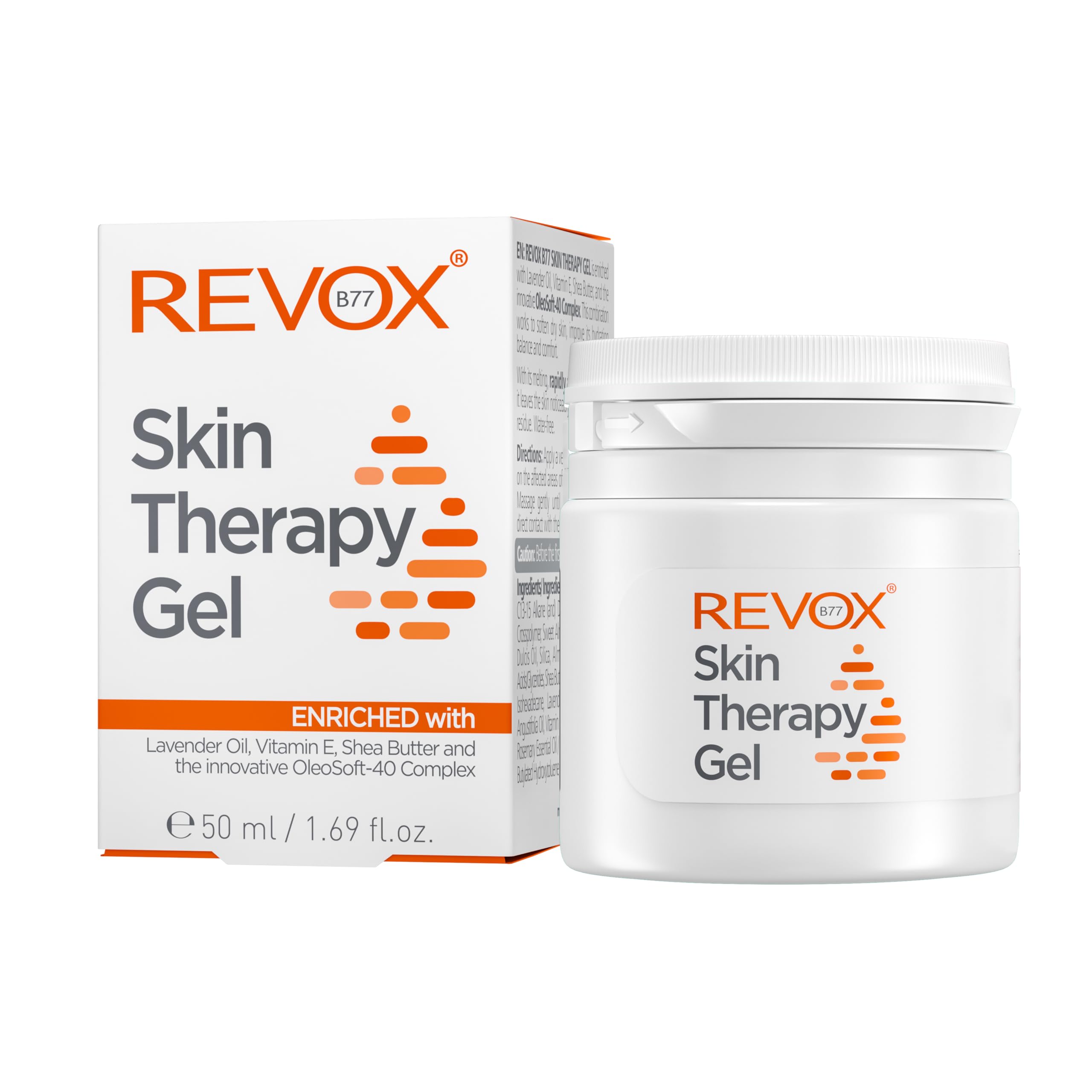 REVOX B77, Skin Therapy Gel, 50 ml, Moisturizing Body Gel Oil, Nourishes and Softens Skin, Shea Butter