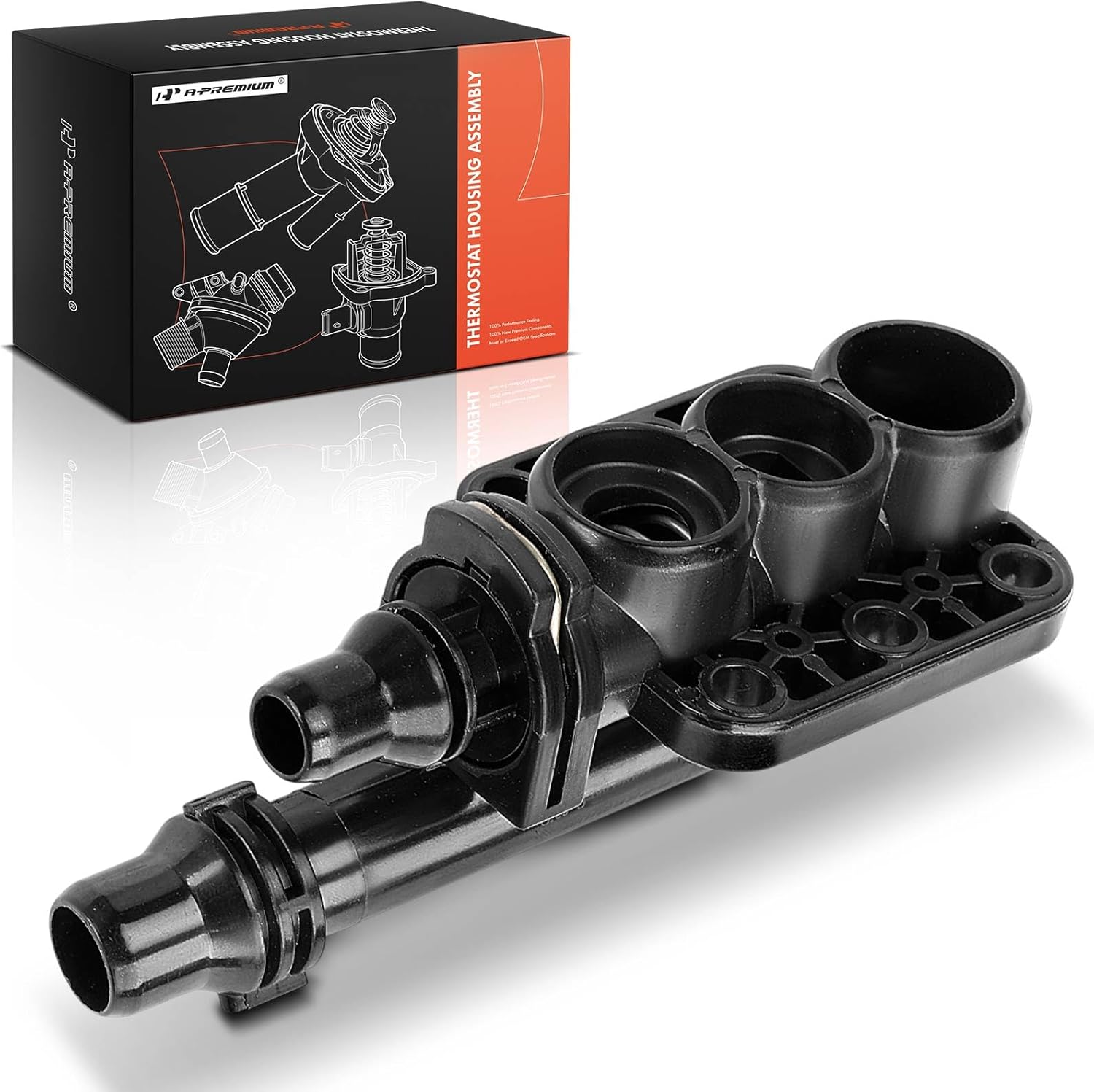 A-Premium Engine Thermostat Replacement for BMW 5 2001-2010 6 7 Thermostat Housing Assembly, 3.0L 3.6L 4.0L 4.8L 6.0L, Temperature82℃