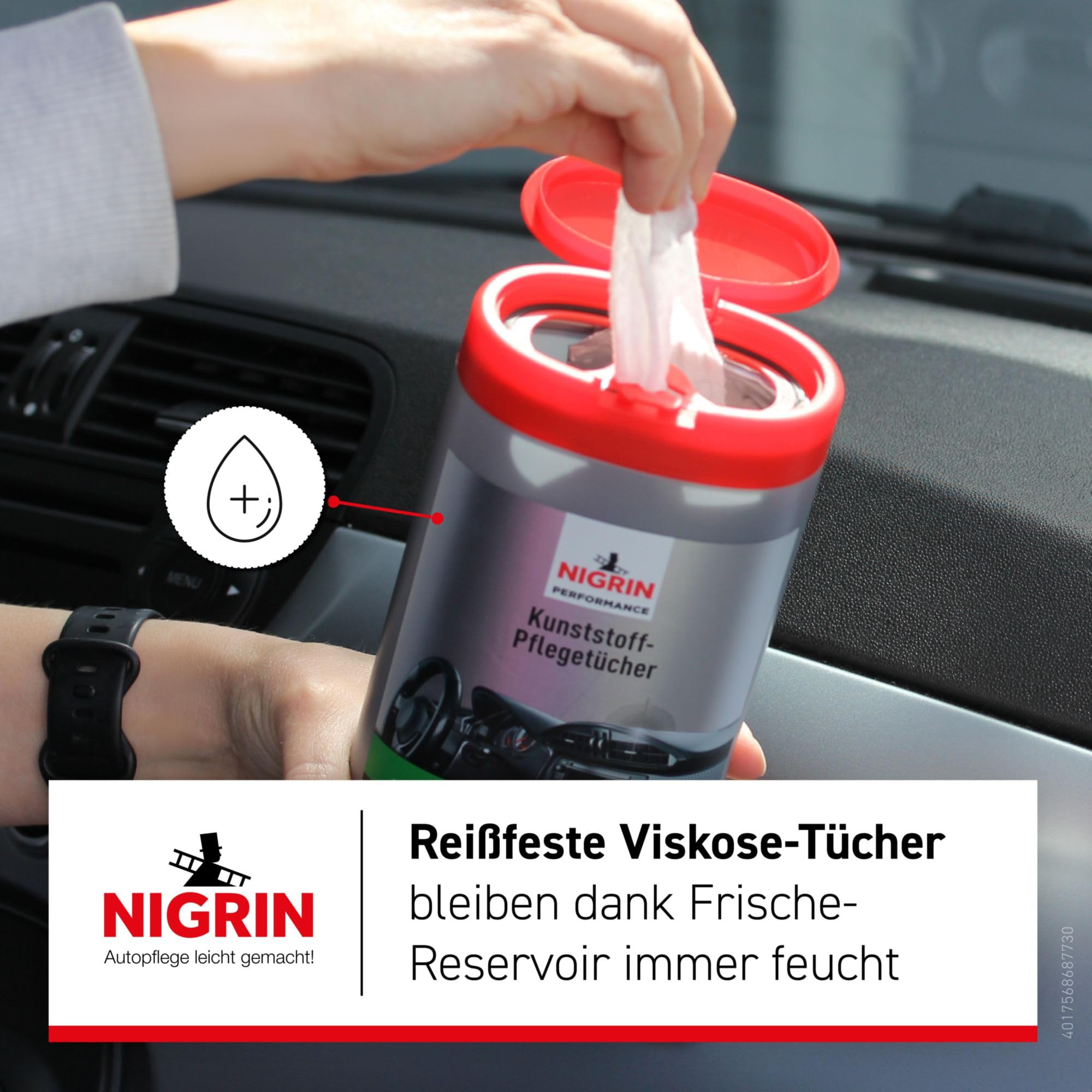 Image secondaire de Nigrin Lot de 30 Chiffons Brillants pour Plastique - Nettoyage et Entretien Intérieur