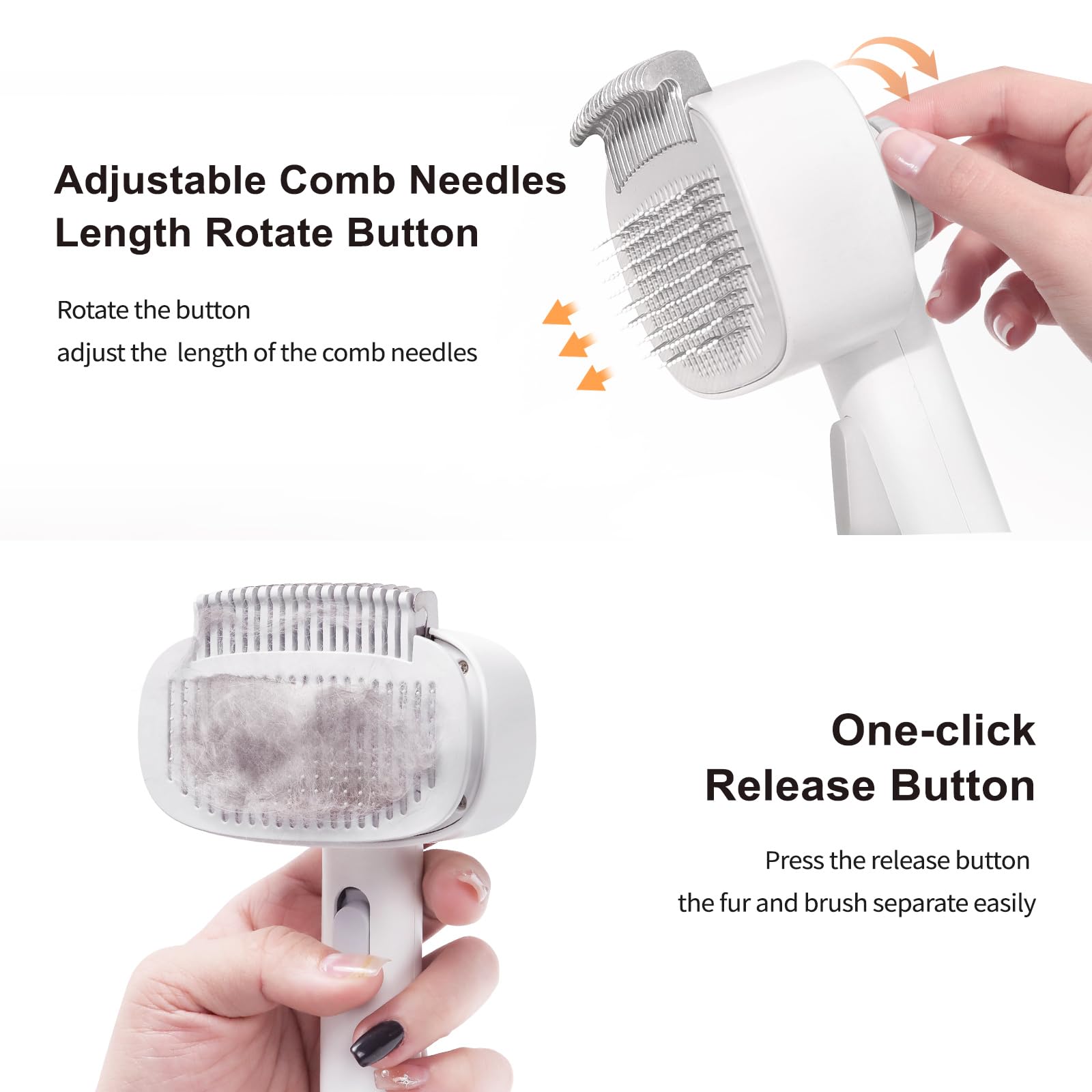 Lot de 3 brosses de démêlage avec peigne en métal pour démêler et démêler les poils longs et courts en acier inoxydable pour chats et chiens