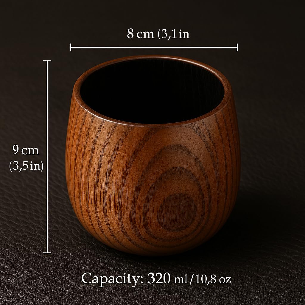 Charred Wooden Bourbon Whiskey Drinking Glasses – Oak Whiskey Tumbler Set of 2 | Bourbon Gifts for Men, Husband, Dad or Brother | Unique Wooden Whiskey Cups (10 oz) | Premium Bourbon Gift Set - Image 4