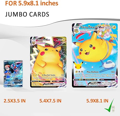 Miniatura 8 de Jumbo-Fundas para tarjetas de 5.4 x 7.5 pulgadas, extra gruesas, de 4 mil, fundas protectoras para tarjetas grandes, paquete de 50 unidades