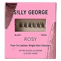 Vista 14 de Silly George Pestañas emergentes de un solo tamaño, kit de racimo de pestañas postizas prepegadas en 1 paso, extensiones de aspecto natural, paquete