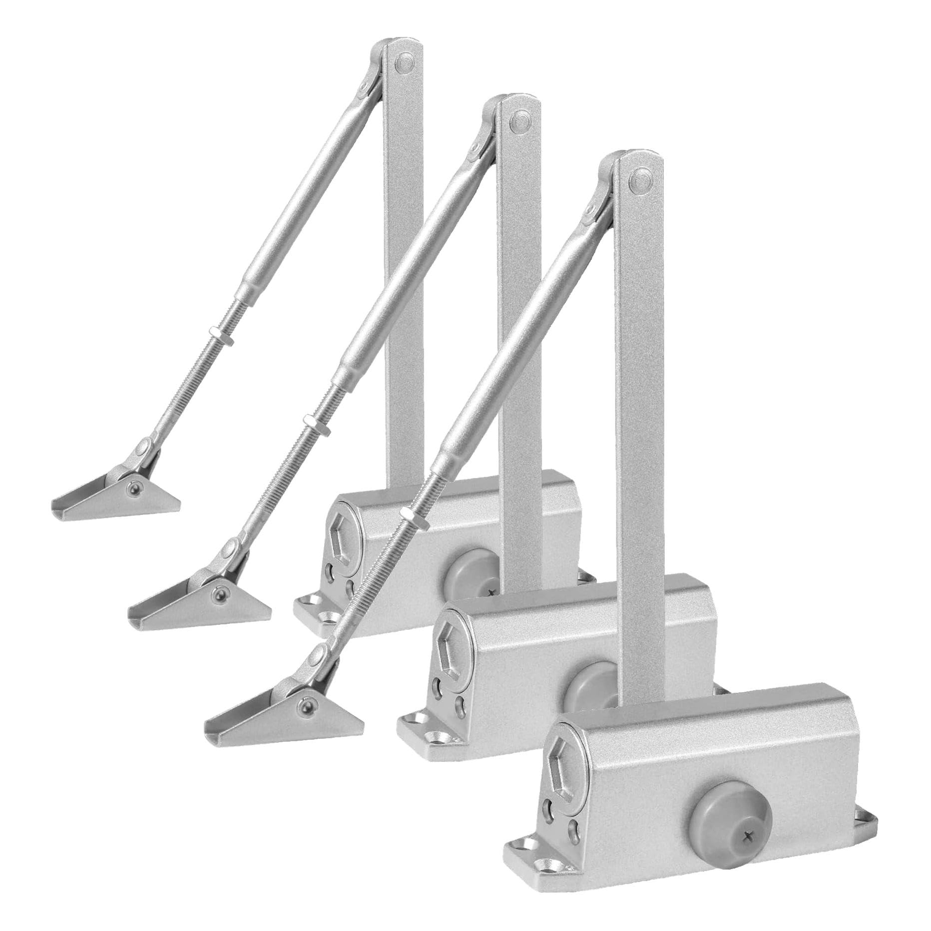 Vinabo Ferme-Porte Automatique Hydraulique en Alliage d'Aluminium, Groom Fermeture Porte à Ressort Réglable pour Porte de 15-45kg, Usage Commercial et Résidentiel (Lot de 3)