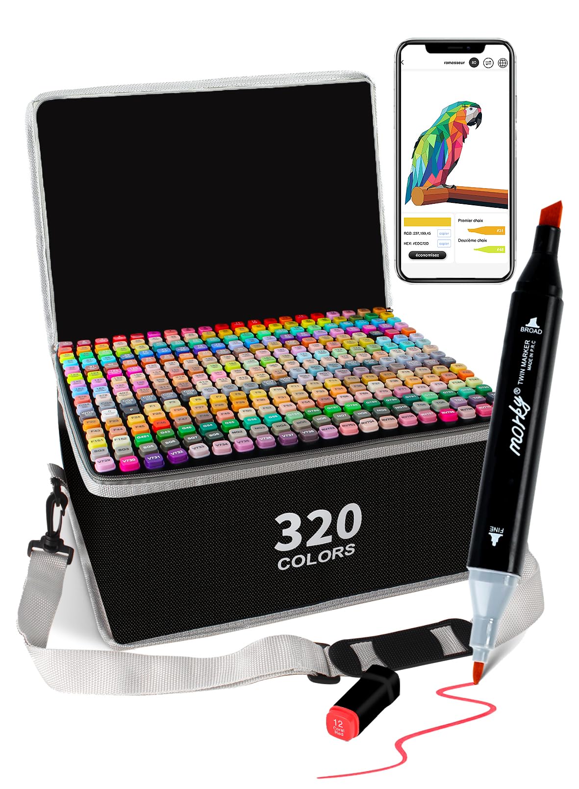 320 Couleurs Feutres Acrylique, Acrylic Marker Double Pointe