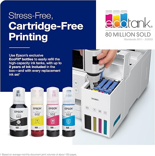 Miniatura 3 de Epson EcoTank ET-2850 Impresora Supertank inalámbrica a color todo en uno sin cartuchos con escaneo copia e impresión automática de 2 lados color
