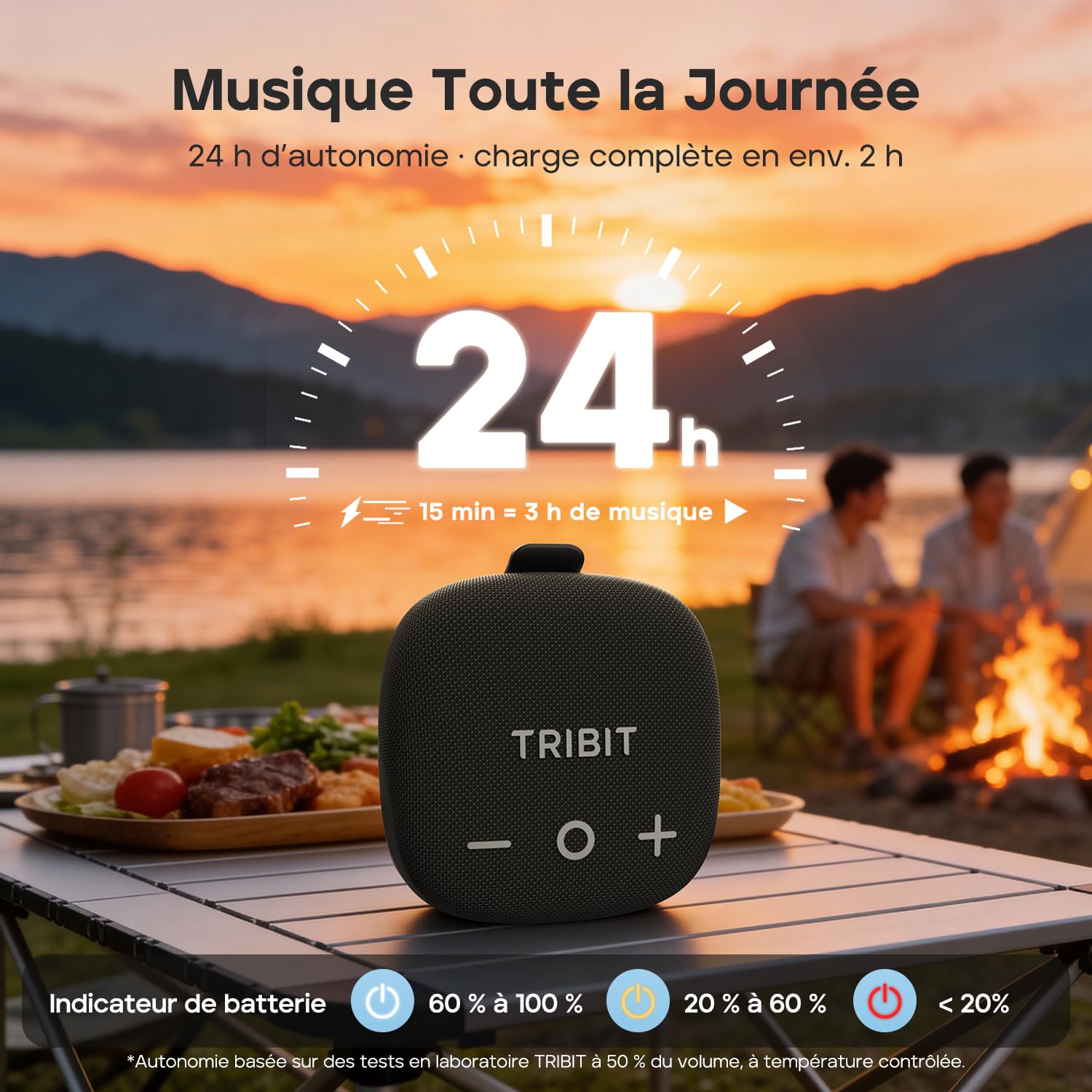 Tribit StormBox Micro 3 Enceinte Bluetooth Portable 13W XBass IP68 étanche autonomie 24h Noir