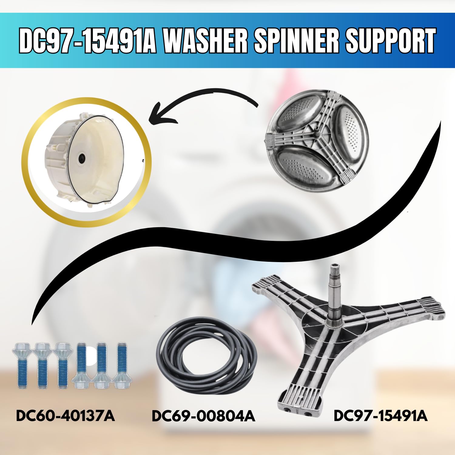 DC97-15491A Washer Flange Shaft Spider 6 Hex DC60-40137A Mounting