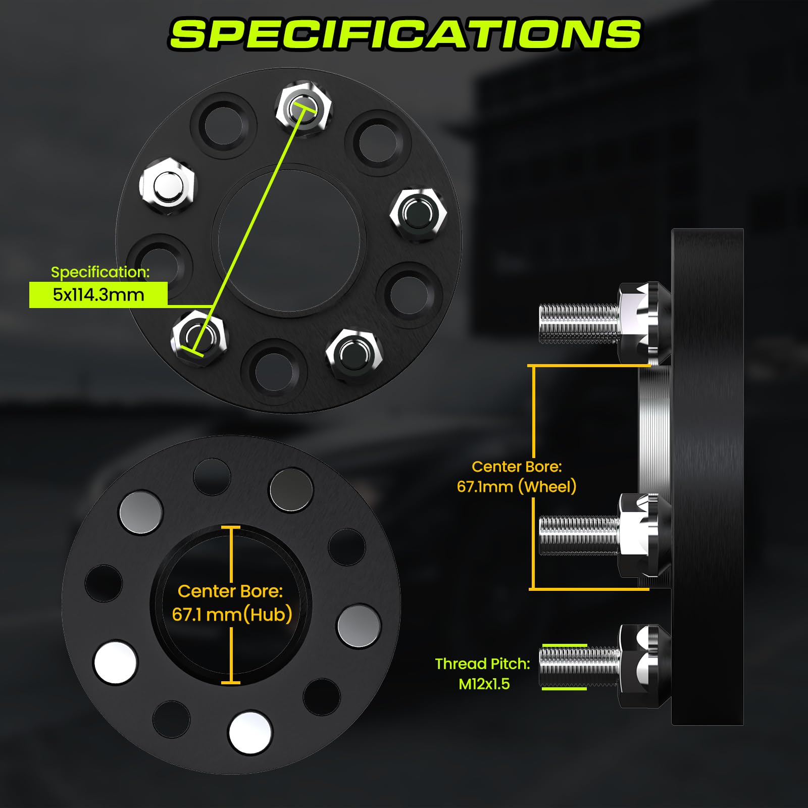 2-Pack 30mm Hubcentric Wheel Spacers - 5x114.3 67.1mm Fit For Genesis, Mazda, Mitsubishi & More - View #11