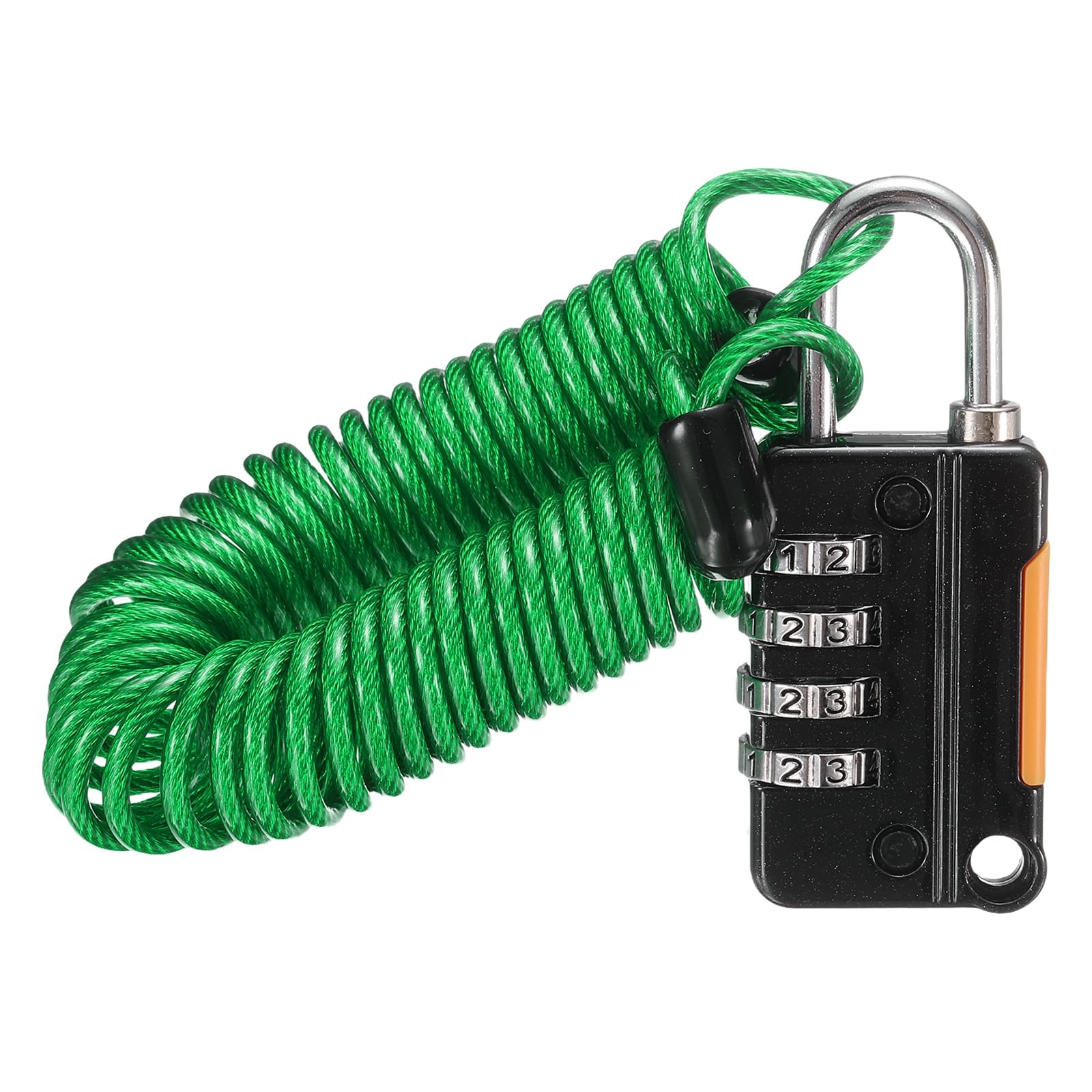 Cadenas à combinaison 4 chiffres contre le vol avec câble vert 220 cm