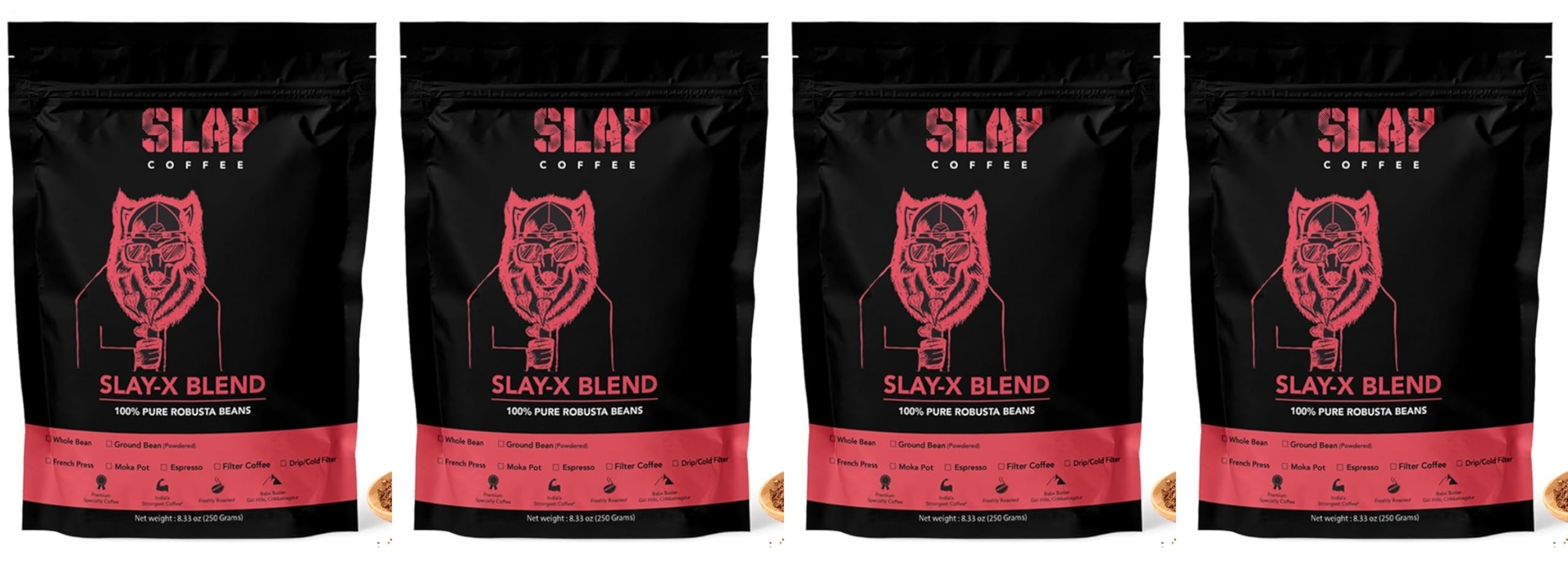SLAY X Blend - Premium Robusta Blend | Espresso | Freshly Roasted | India’s Strongest Coffee | Single Origin| Medium to Dark Roast | No Chicory | 250gm x Pack of 4 (B0D7CR9KQW) Amazon Price History, Amazon Price Tracker