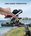 WOCBUY Mont de téléphone à vélo, mise à niveau [1s Verrouillage][Protection de sécurité] Montage de téléphone de moto, [360° Rotatable] Support de téléphone pour guidon de vélo Compatible avec iPhone/Samsung 4.7-6.8" Téléphone portable