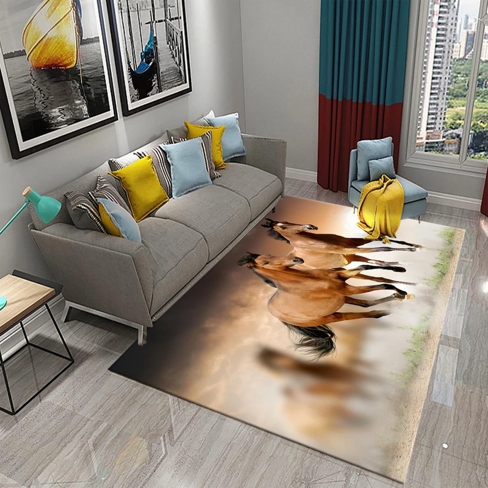 Tapis de sol imprimé 3D anti-glisse pour sécuriser les sols glissants du salon et couloir
