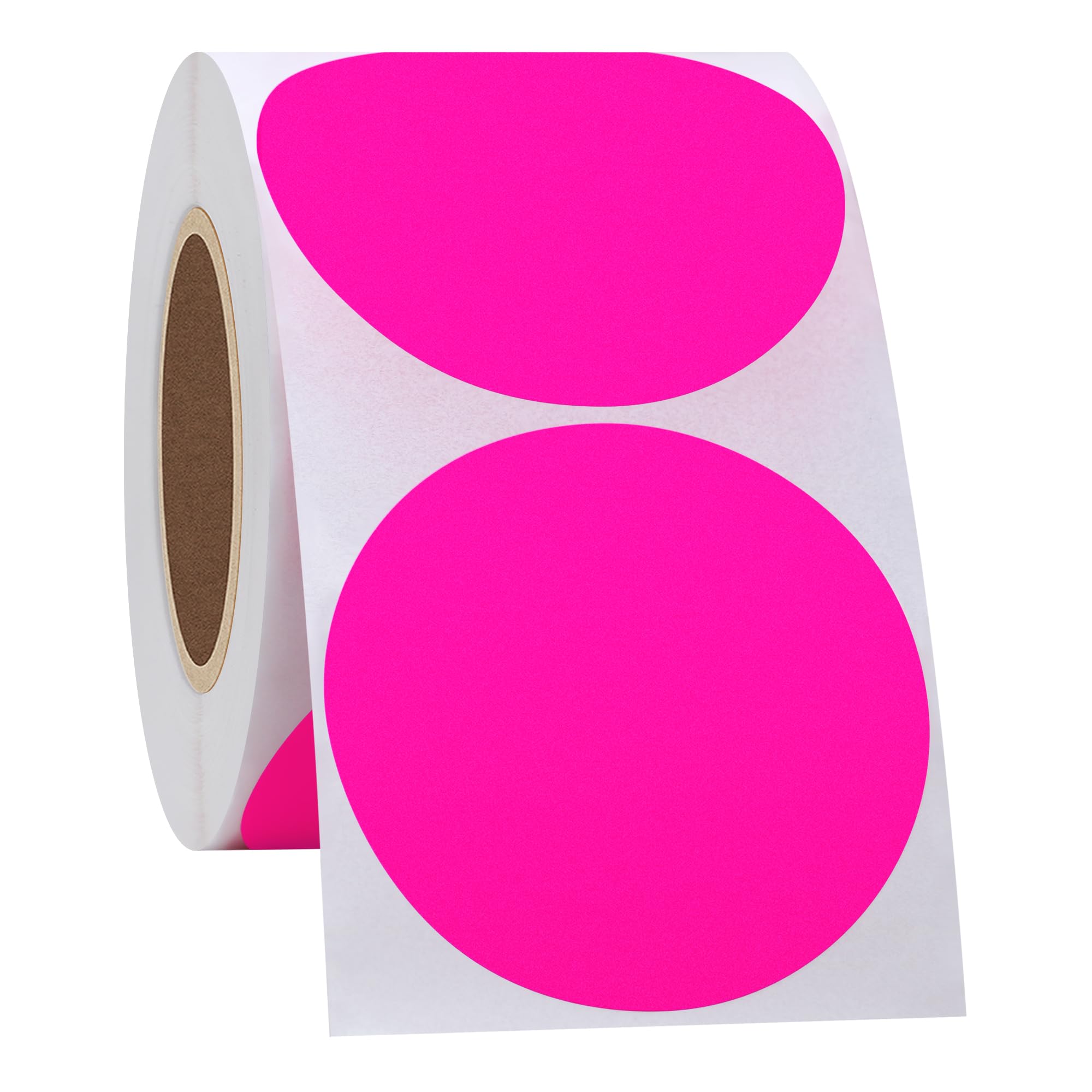 Hylabelest Fluorescent Pink Round Stickers 2 Inch Color Coding Dots Labels Total 300 Per Roll (Fluorescent Pink, 2") - Image 4