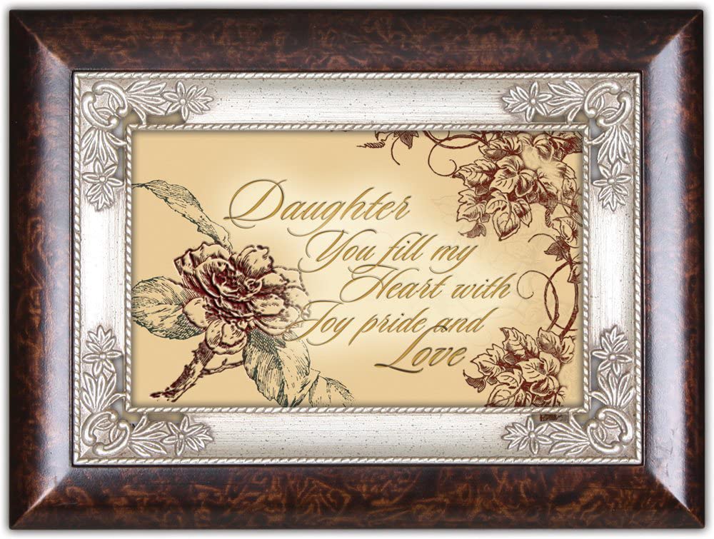 Cottage Garden Daughter You Fill My Heart with Joy Burlwood Jewelry Music Box Plays Wind Beneath My Wings