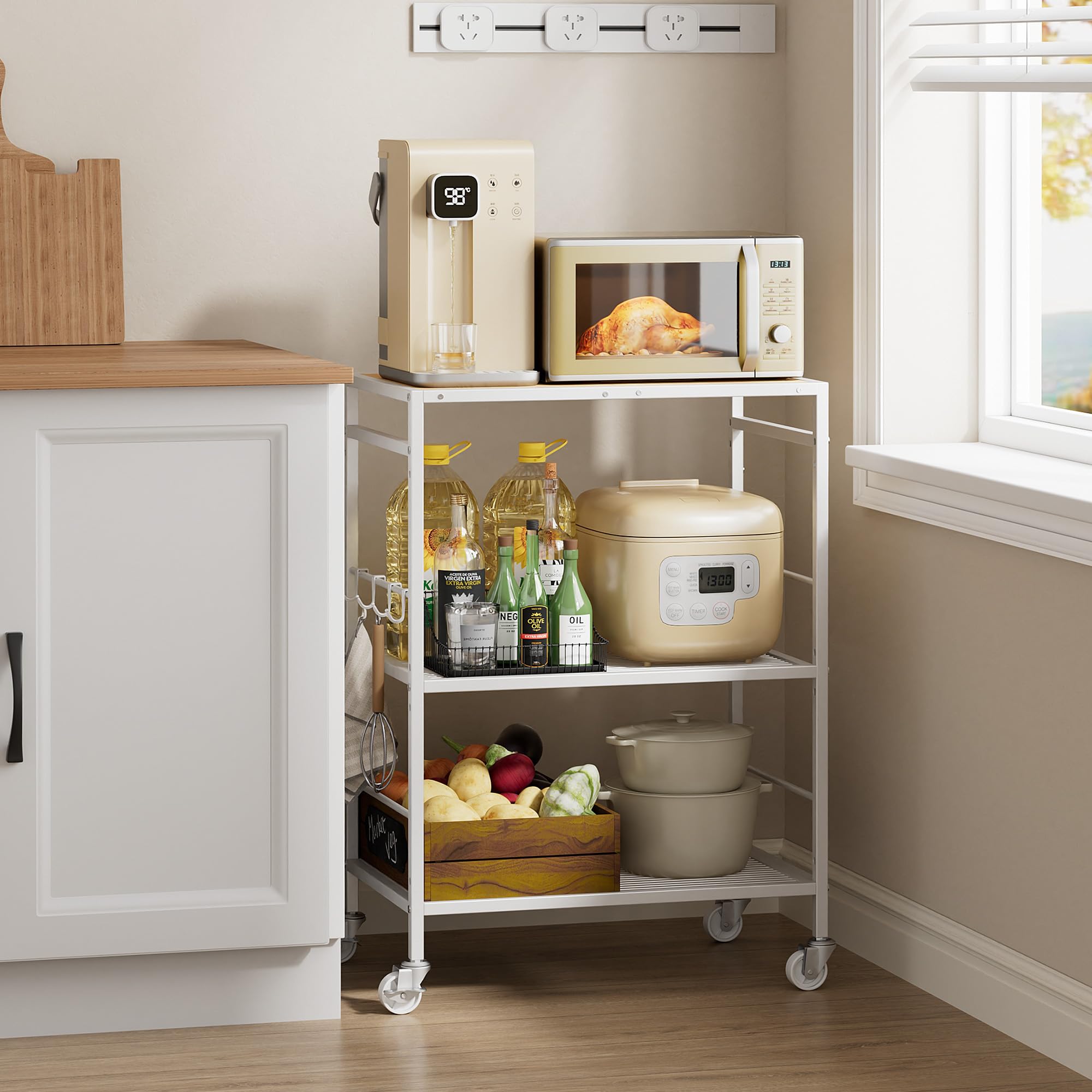 Carro cocina de 3 pisos ideal para servir tus cenas familiares y organizar especias
