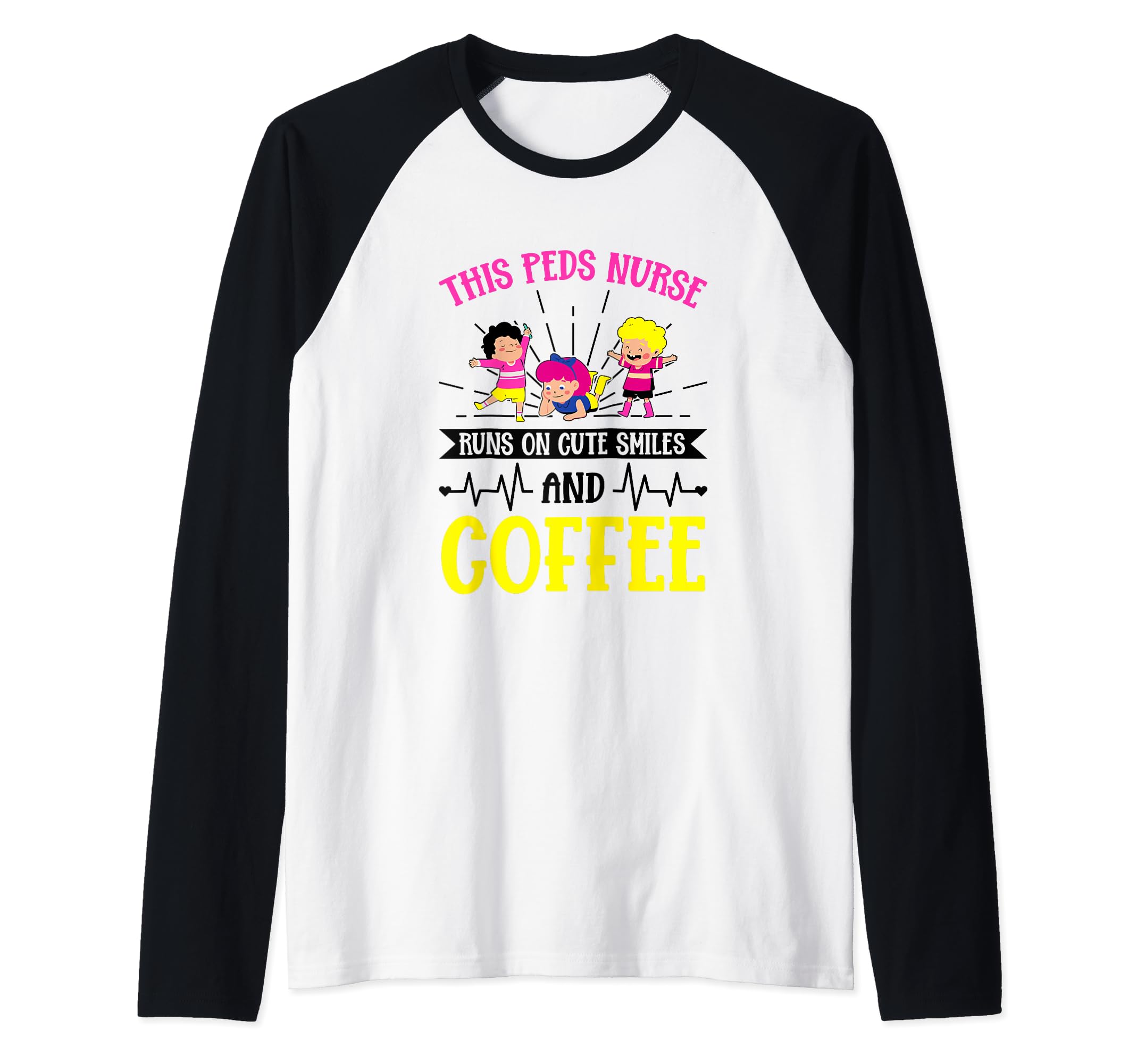 PEDS Nurse Pediatrician Pediatric Nurse Raglan Baseball Tee