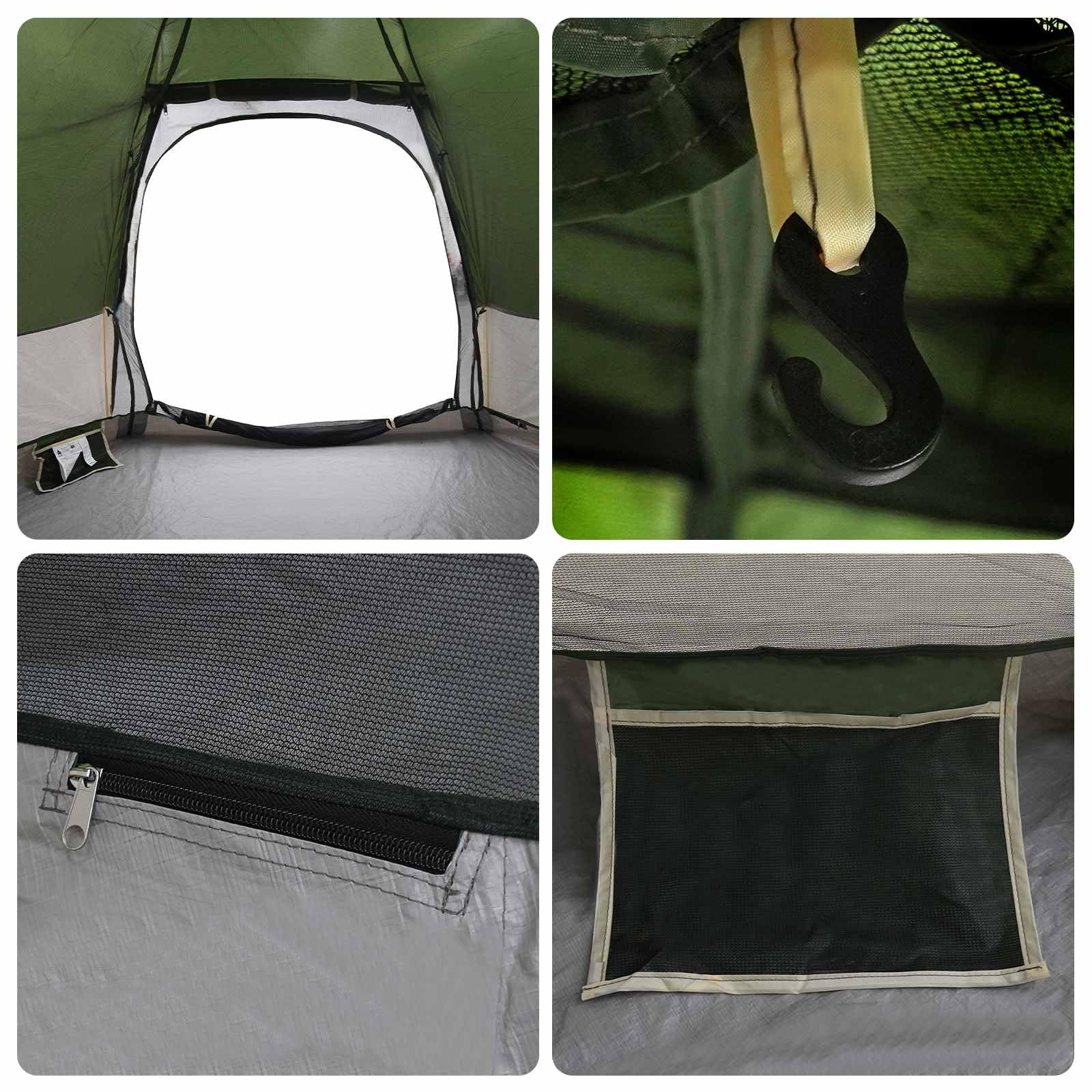 Tente instantanée à montage rapide avec housse de pluie amovible pour personnes x vert 185T polyester PU toit extérieur camping festival protection contre la pluie