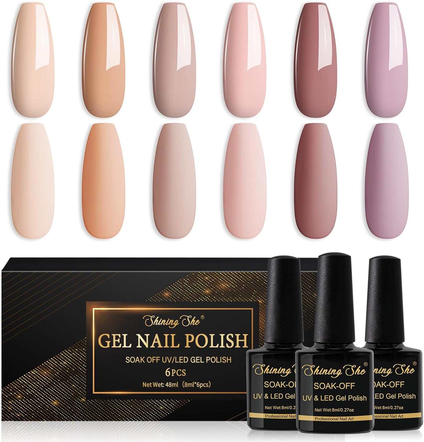 Gel Nagellak Nude,6 Kleuren Gellak Nude Roze Champagne Paars Beige UV Nagellak Set Soak-Off UV Gel Nail Polish Manicure Cadeau Voor Beginners Nail Art Salon DIY,8ML Gel Nagellak Nude,6 Kleuren Gellak Nude Roze Champagne Paars Beige UV Nagellak Set Soak-Off UV Gel Nail Polish Manicure Cadeau Voor Beginners Nail Art Salon DIY,8ML